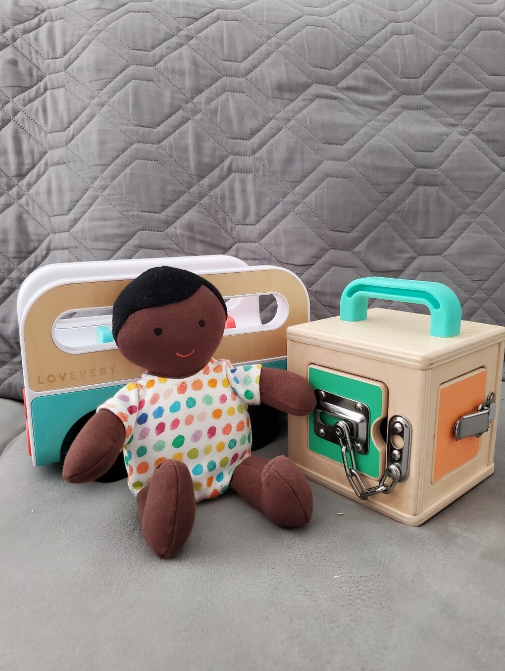 Lovevery Toys Bundle Doll Bus Locks Box